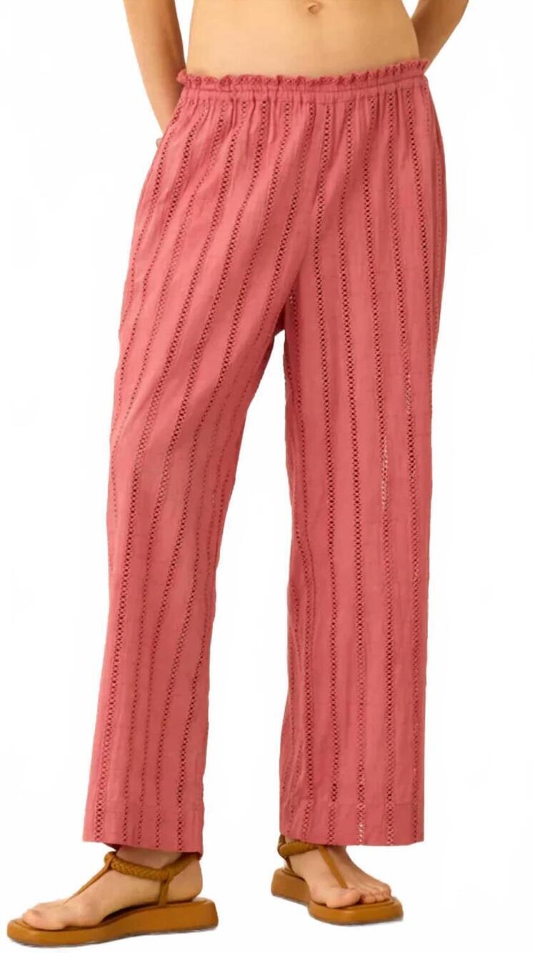 NEW ALIX OF BOHEMIA otto eyelet pants in red rouge